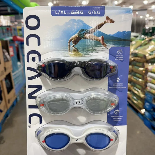【成人/儿童】Oceanic泳镜防雾防紫外线防眩目三个装