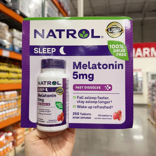 Natrol 褪黑素5mg草莓味含片250粒