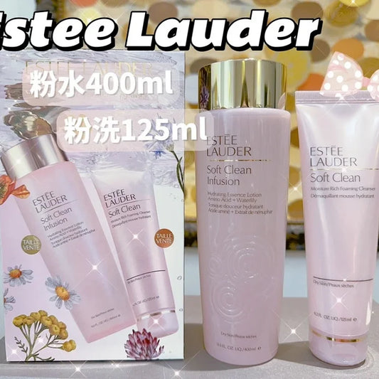 ESTEE LAUDER雅诗兰黛 粉水保湿水400ml+粉色洁面125ml套装组合